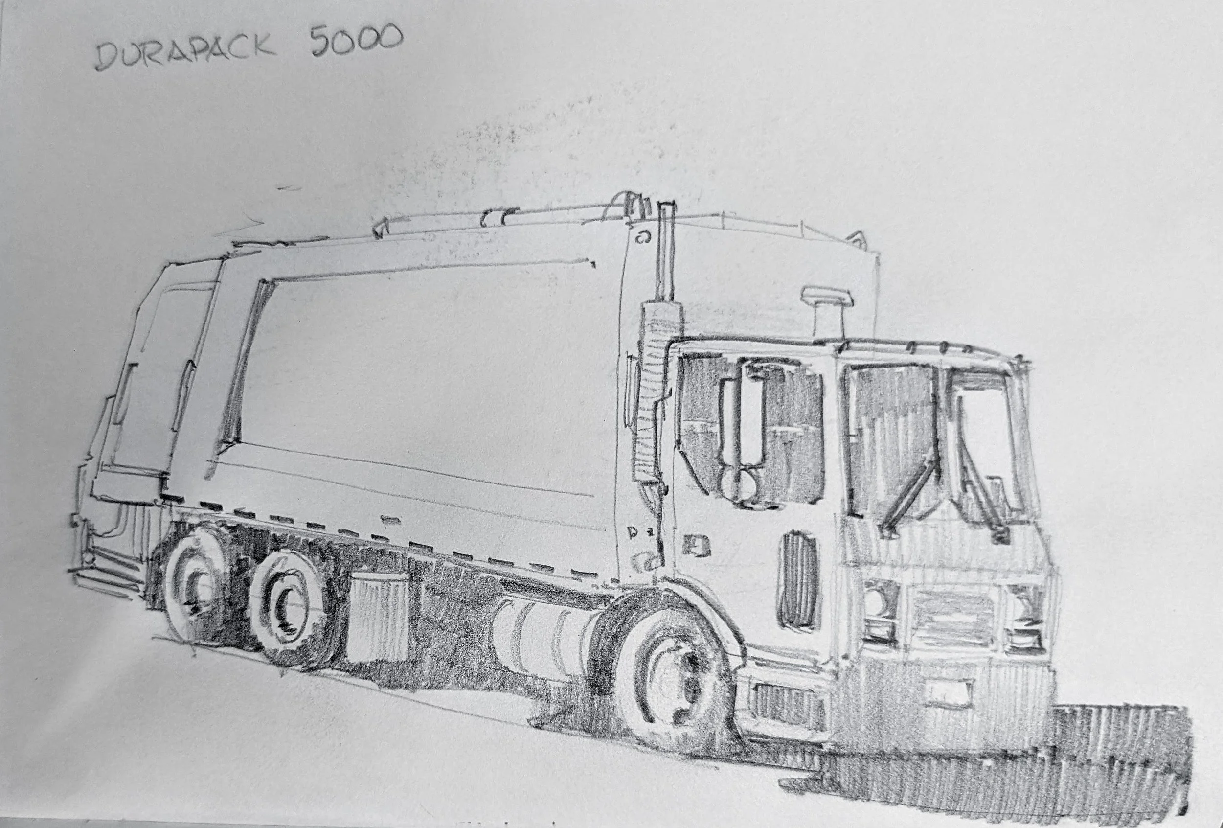 Cab of the garbage truck