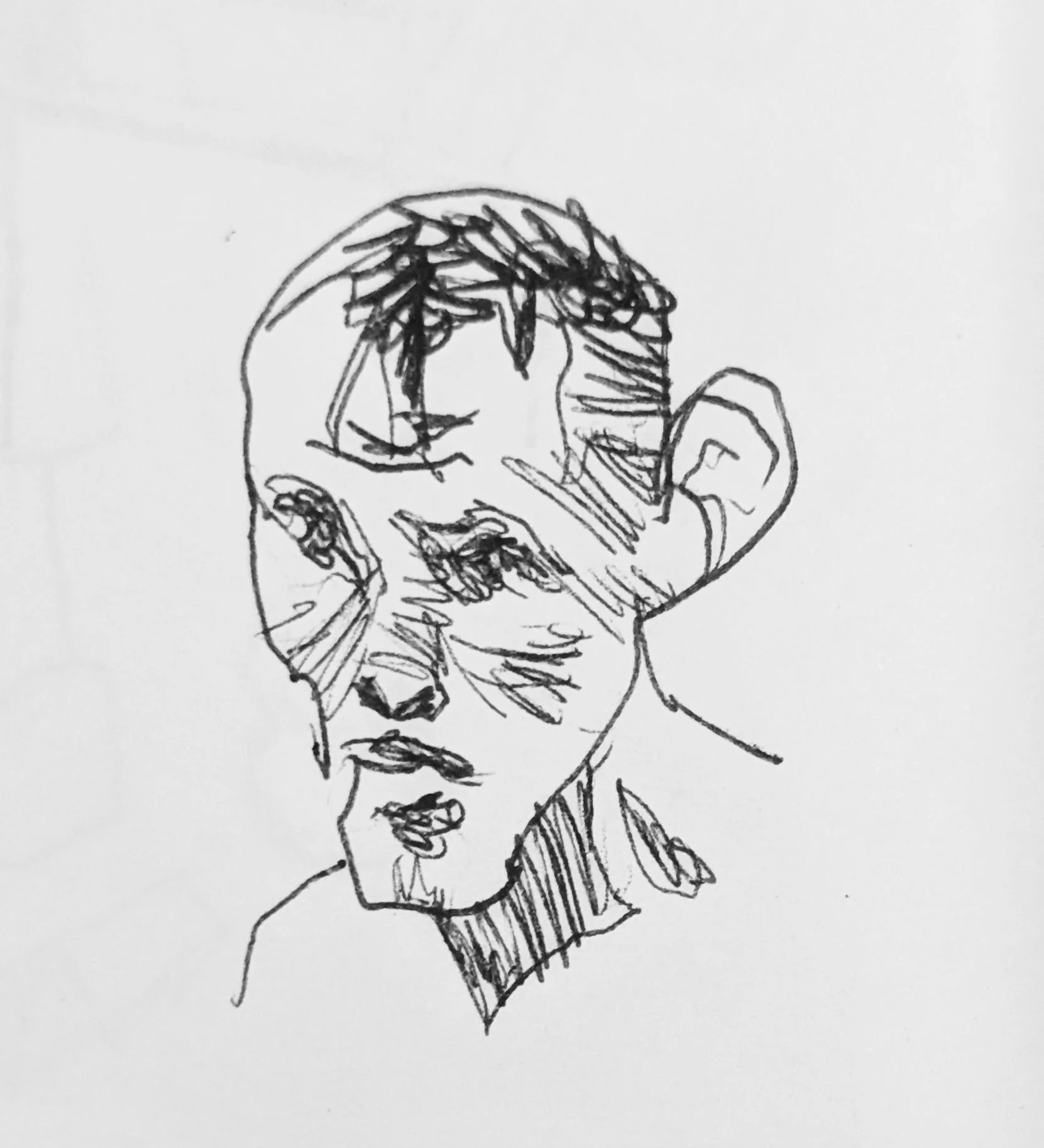 MMA fighter. I like this drawing because it's so messed up, but it still reads as a believable character.