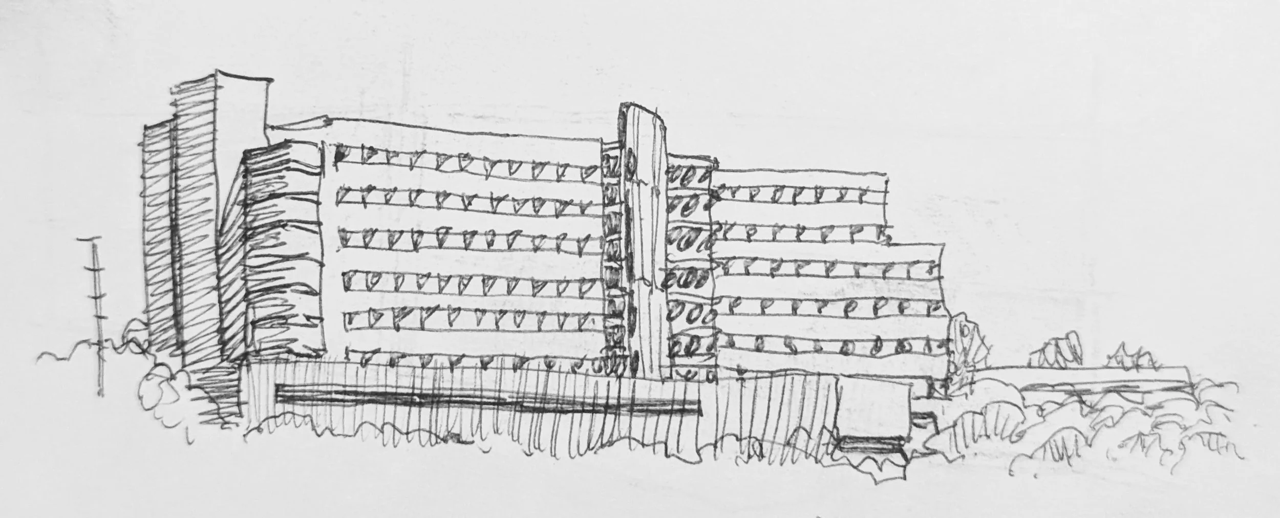 A hospital building near my home.