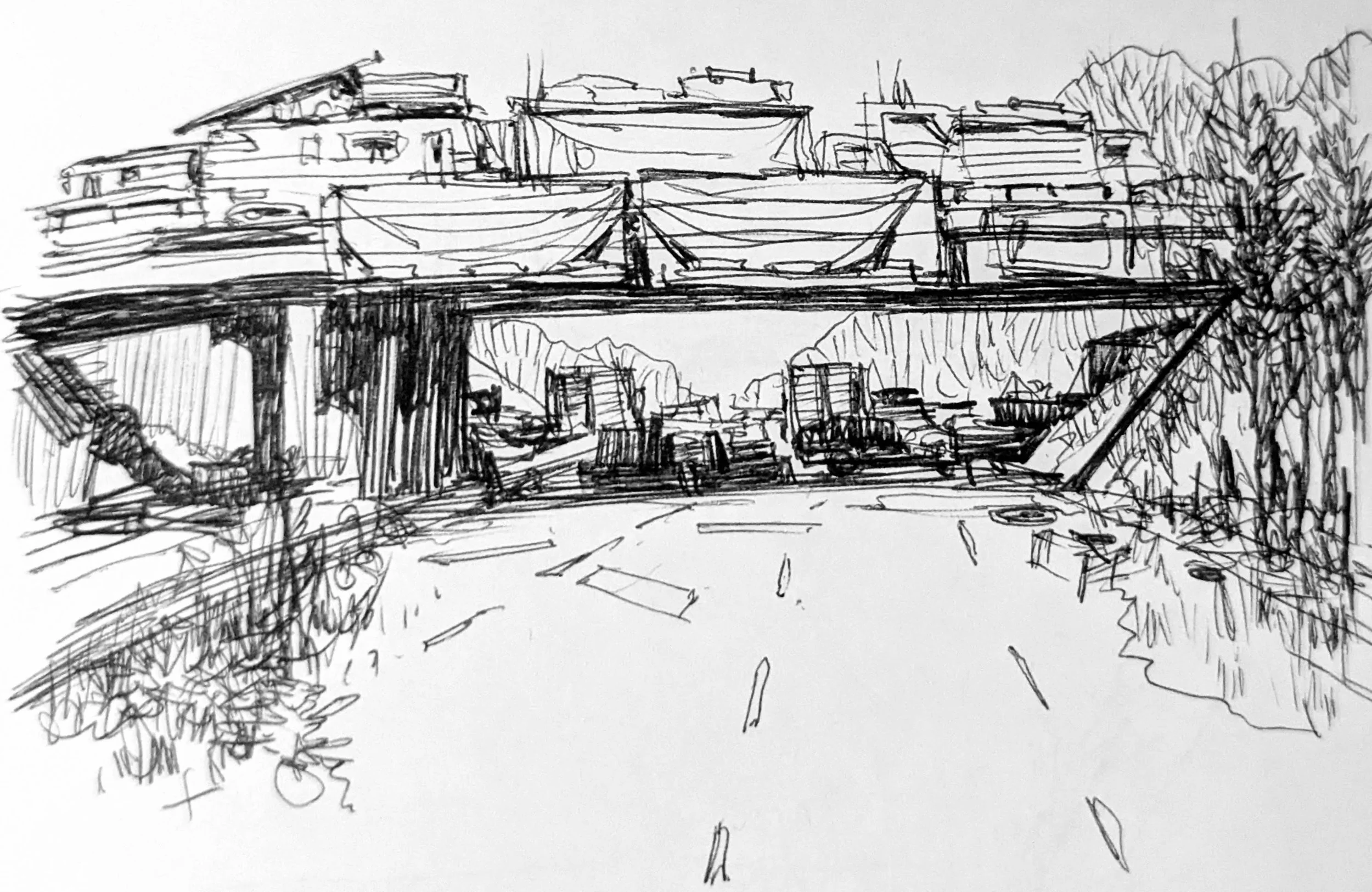 Encamped overpass
