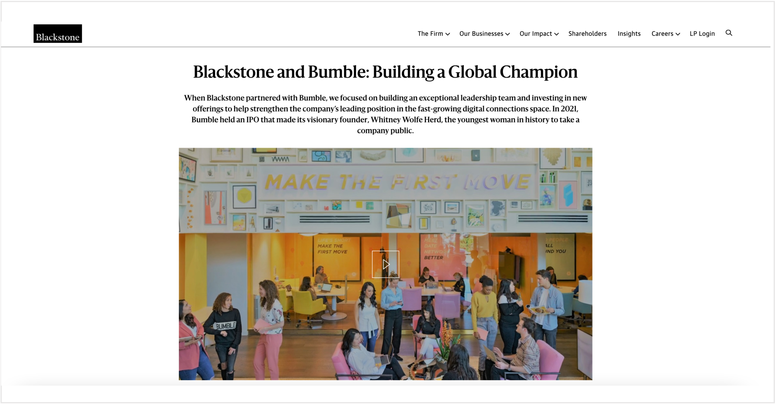 Campaign Landing Page and Hero Video