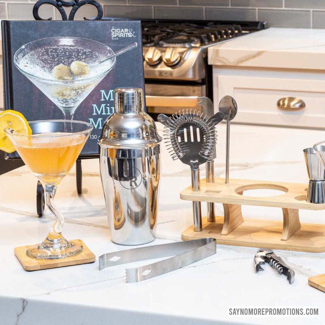 A branded all-in-one bartender kit is the perfect addition to an at-home bar. Cheers to the weekend!⁠
⁠
Visit our website LINK IN BIO⁠
⁠
⁠
⁠
#mixologist⁠
#bartoolset⁠
#brandedbaritems⁠
#employeeappreciation⁠
#marketing⁠
#promoproducts⁠
#promotionalme