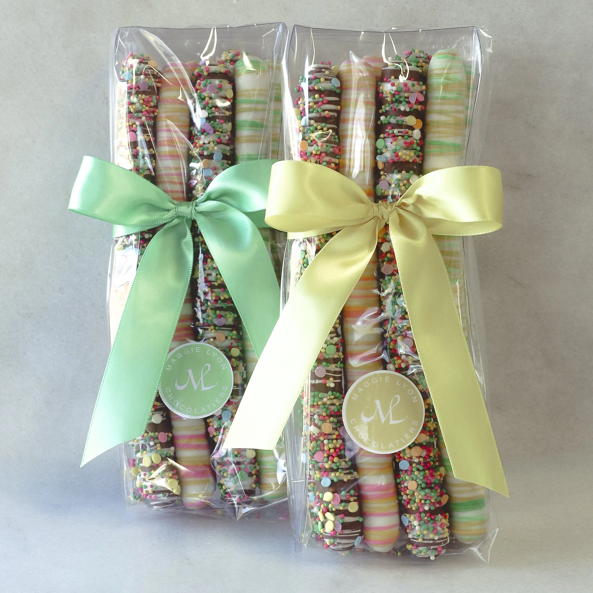 Easter 8pc Milk and White Chocolate Covered Pretzel Rods - Spring Design