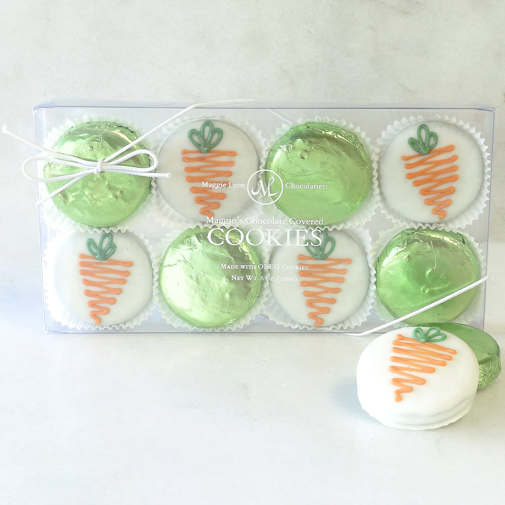 Easter 8pc Chocolate Covered Cookies - Carrot Design