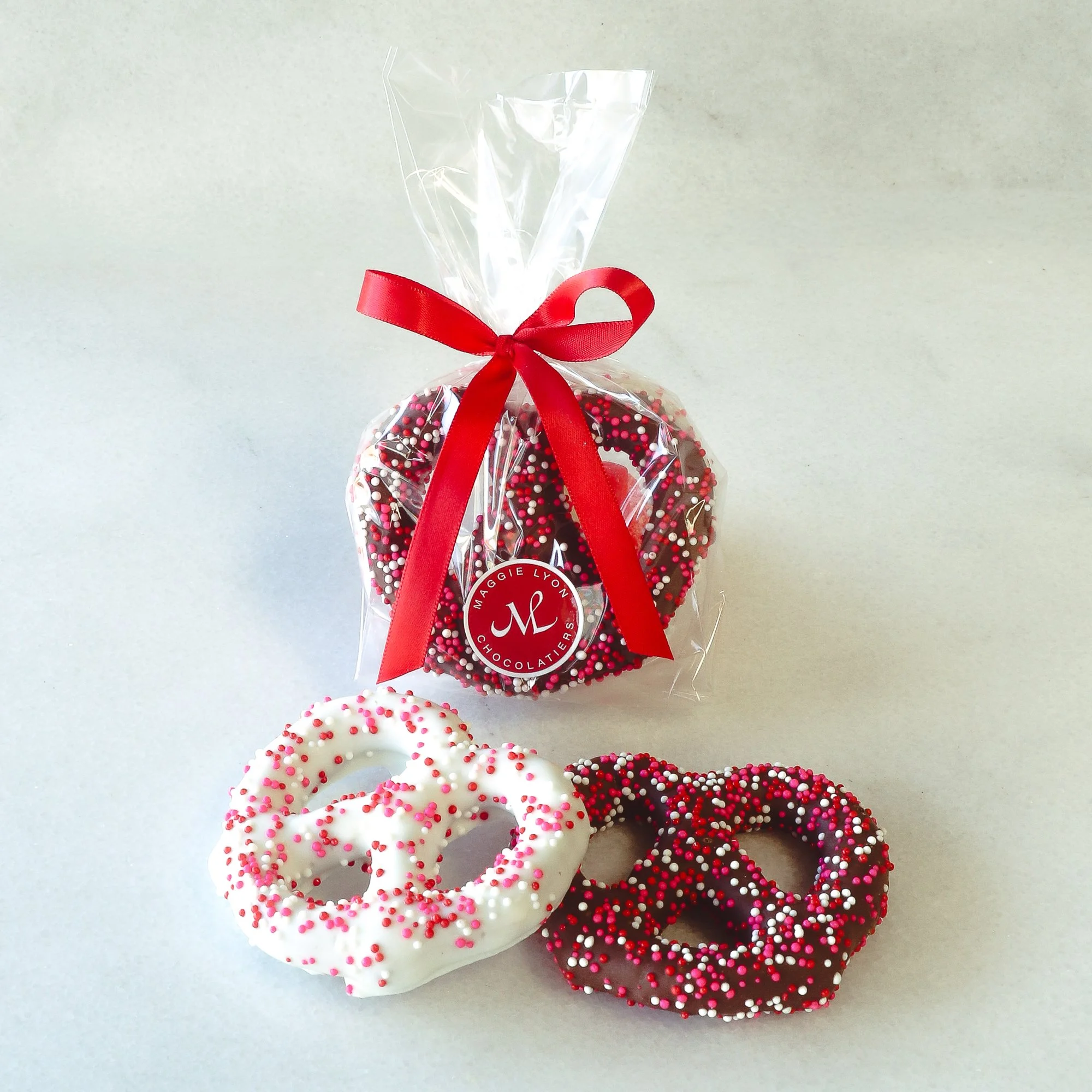 2pc Valentine’s Milk and White Chocolate Covered Pretzels