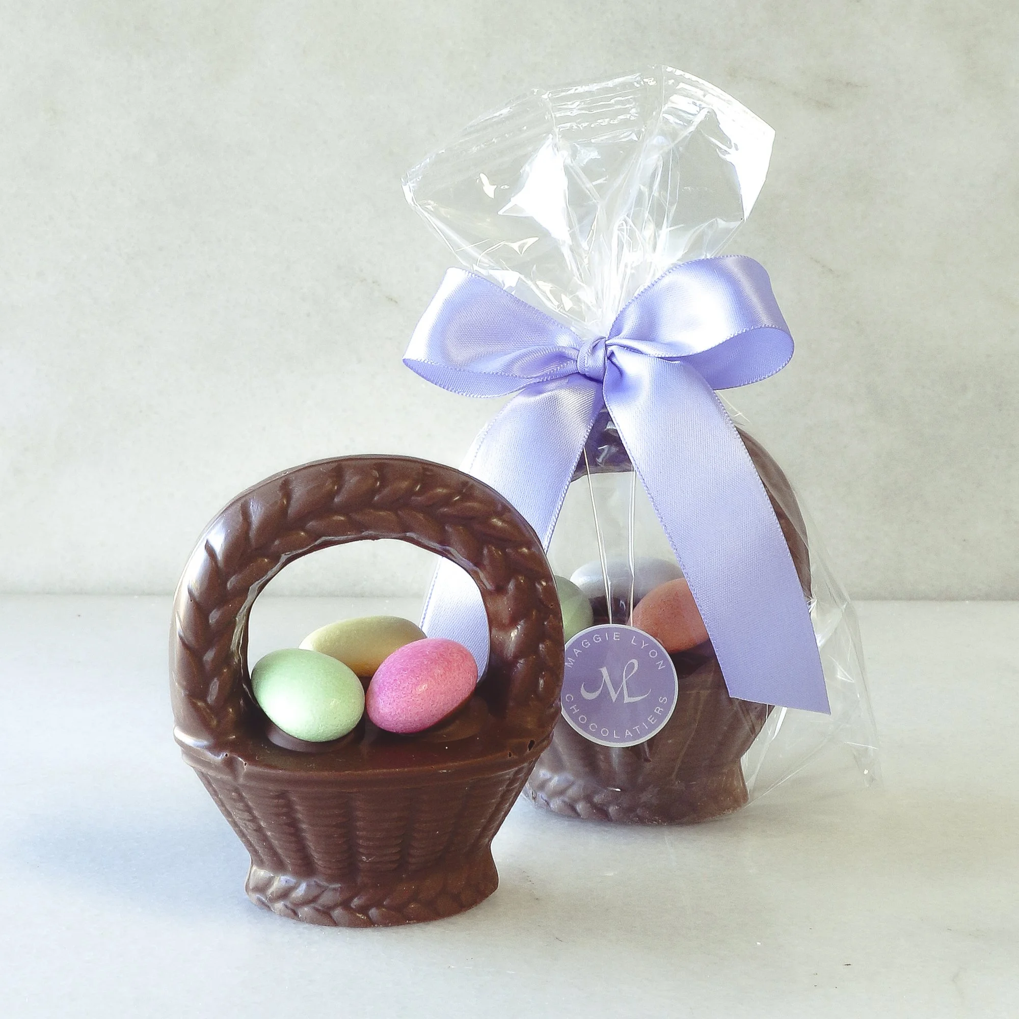 Solid Milk Chocolate Egg Basket with Jordan Almonds