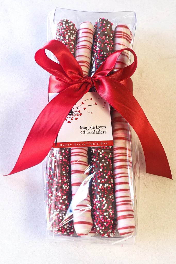 8pc Valentine’s Milk and White Chocolate Covered Pretzel Rods
