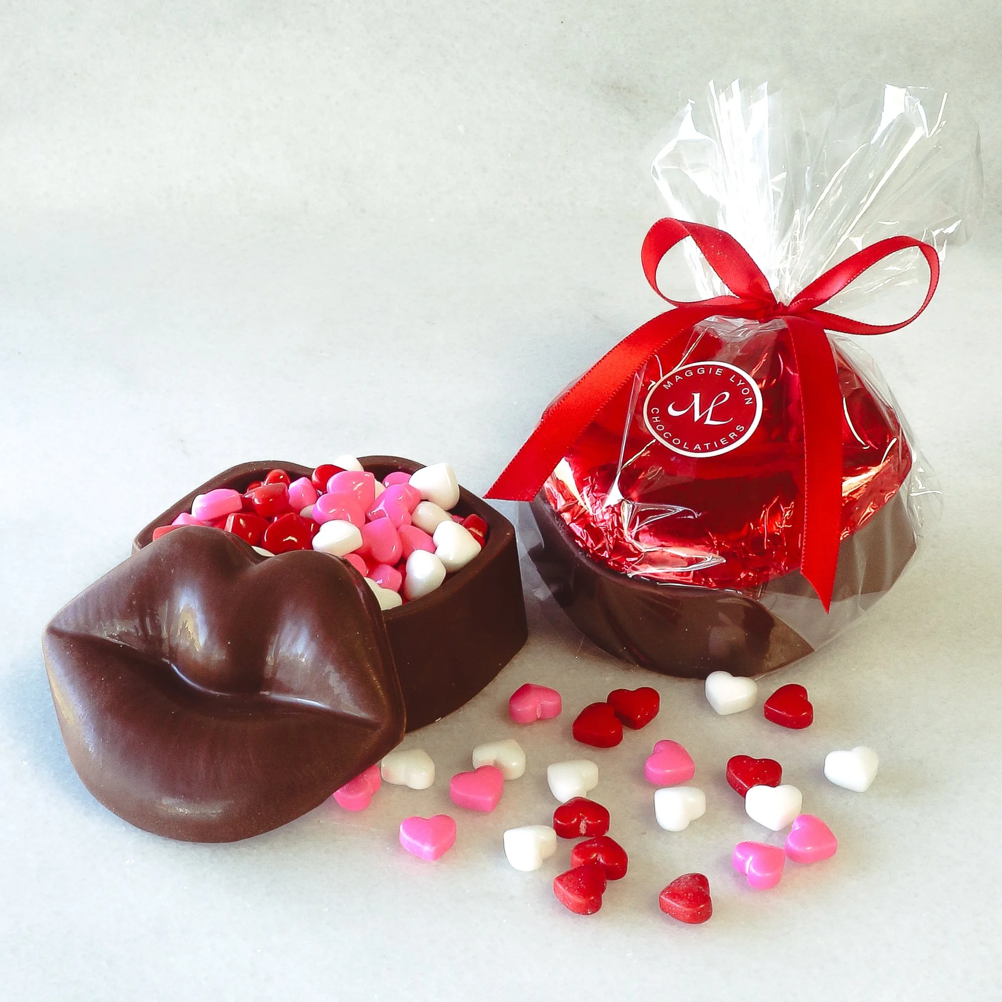 Valentine’s Milk Chocolate Lips Box with Candy Hearts