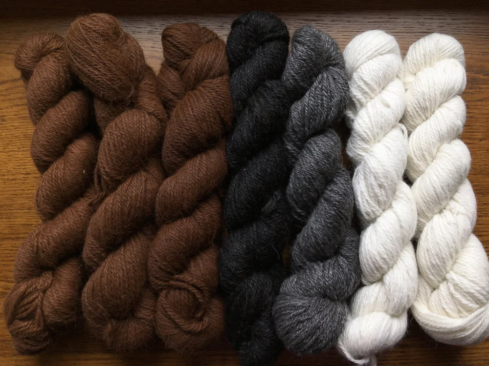 Our first batch of alpaca yarn from our herd!