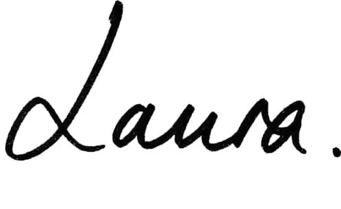Black handwritten signature reading Laura on a plain background.