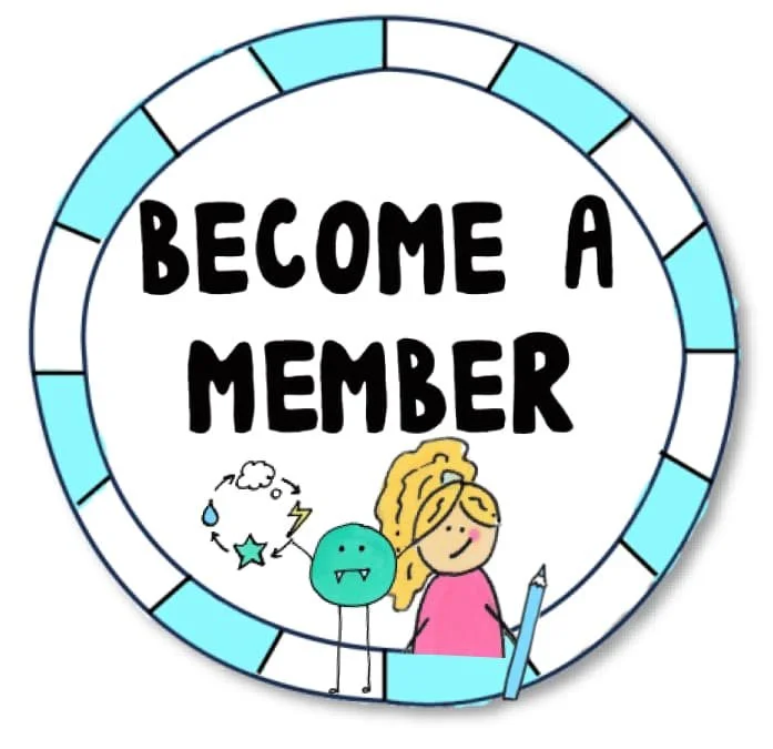 Become a Member icon with illustrated characters inside a circular badge.