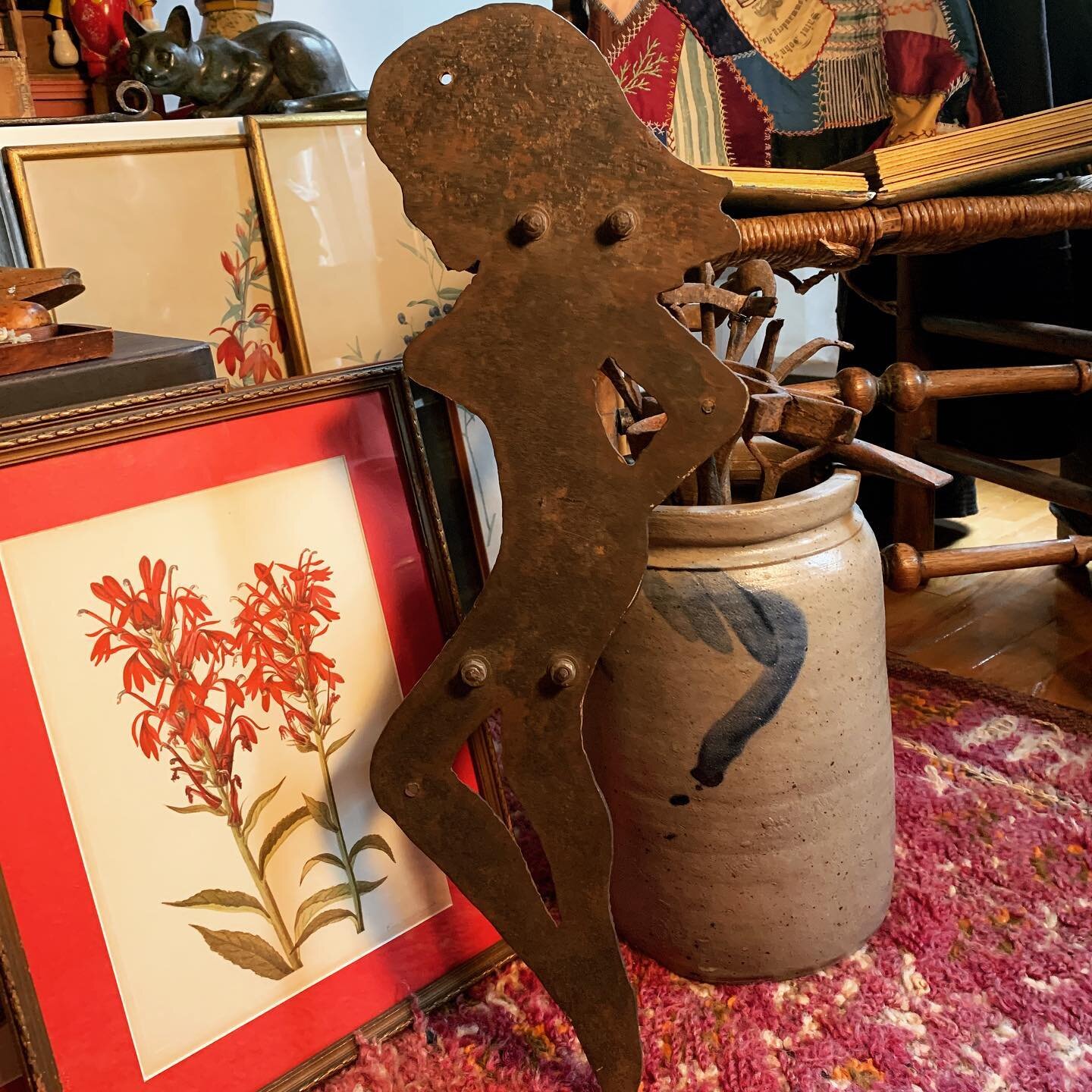 WW2 Trench Art Metal Pin Up Girl
Old trench art nude pin up girl. Made from piston rods and flat sheet metal. Made during WW2 by a navy soldier Asking $250

Thank you for stopping by we will be posting throughout the day so check in often. If you see