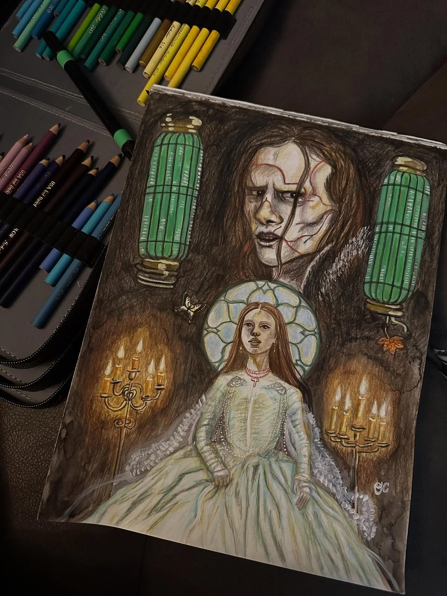 To be lost and to be found, that is the lifespan of love. 🕯️ #frankenstein2025 #frankensteinart #gdt #gothicart #mixedmediaart