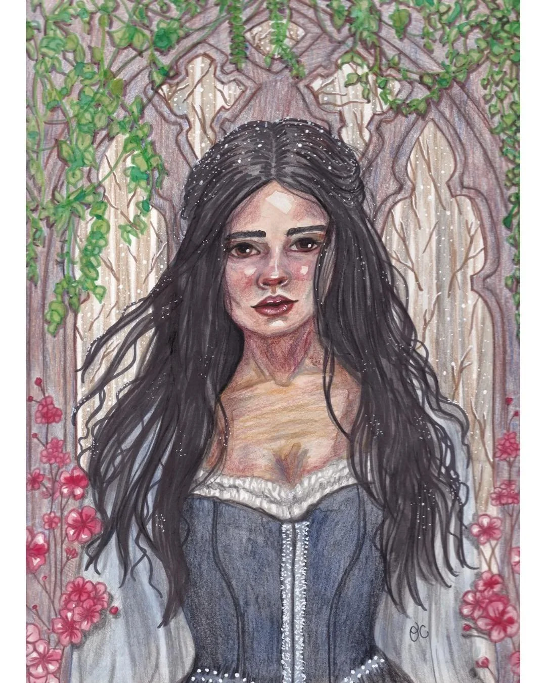 &ldquo;Spring in Snow&rdquo; (working title?) I haven&rsquo;t decided what to call it, but this new mixed media piece is about growth and blooming within winter - typically seen as a slumbering or dead season. I actually like winter, the coziness and