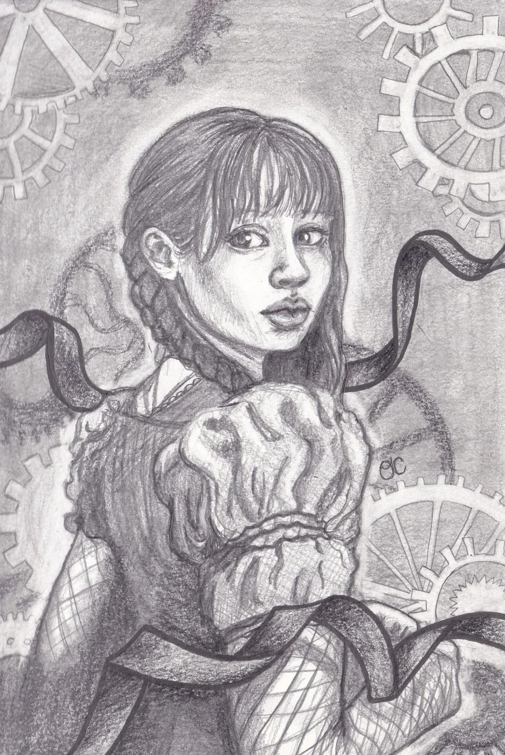 Violet Baudelaire, graphite and marker, 5.5" x 8.5"