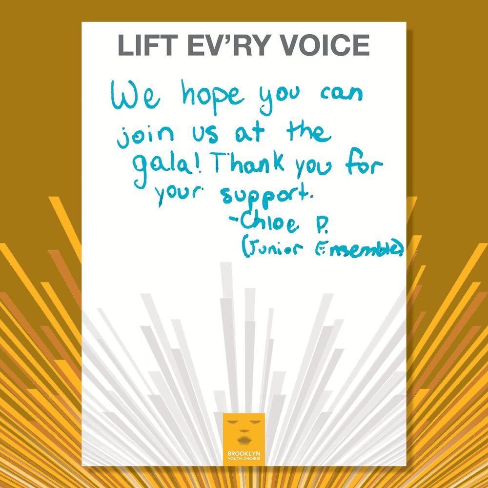 Consider this your personal invitation to join us on Monday, May 6 for the Lift Ev'ry Voice Spring Gala. Only five weeks left to join our gala celebration! ⁣
⁣
For tickets, tables, and all things gala, visit: www.brooklynyouthchorus.org/gala⁣
⁣
This 