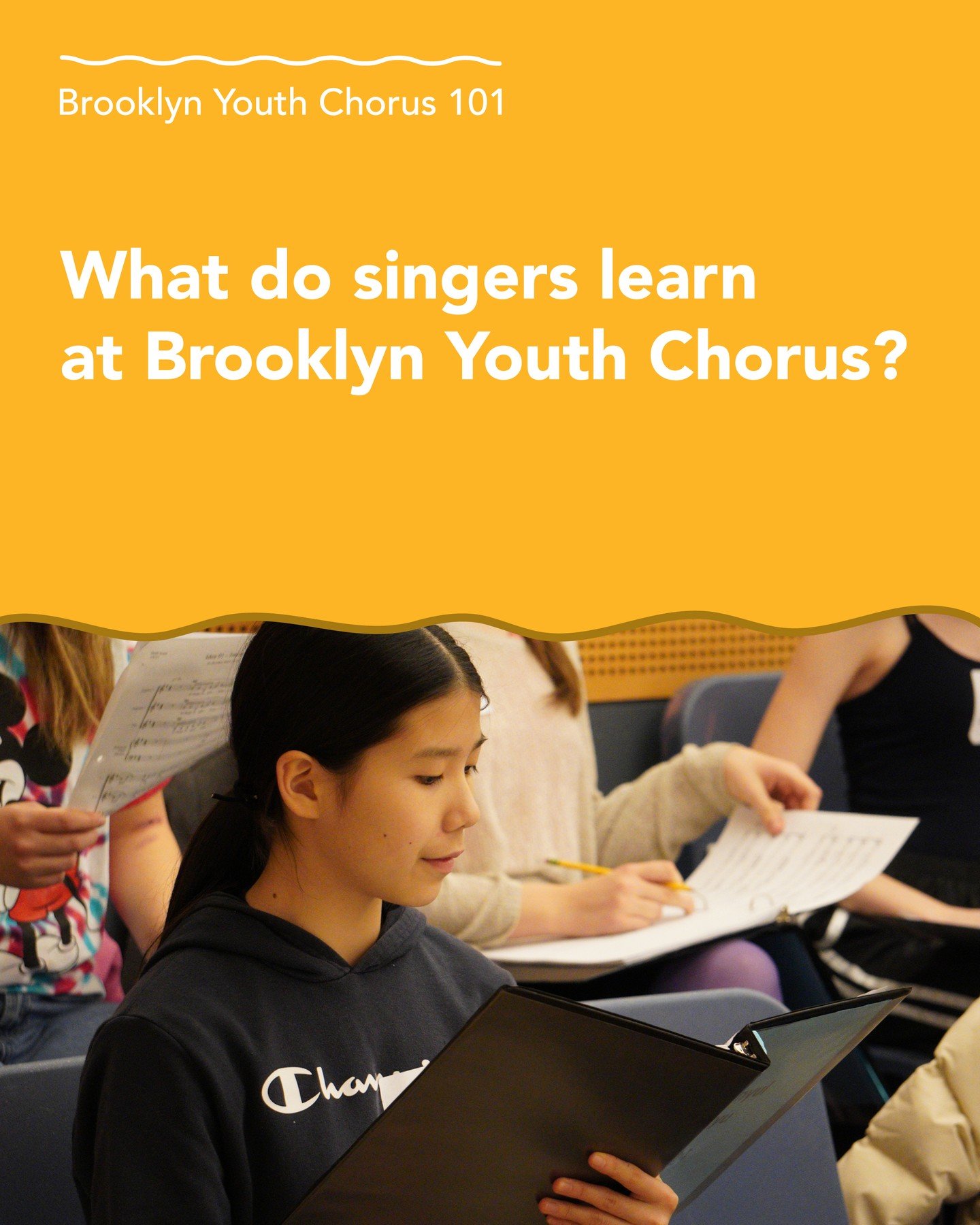 What do young singers  actually learn at Brooklyn Youth Chorus? 

A lot of parents wonder: Does chorus just mean singing classical music? Will my child learn real musical skills, or are they just singing along?

At Brooklyn Youth Chorus, we believe m