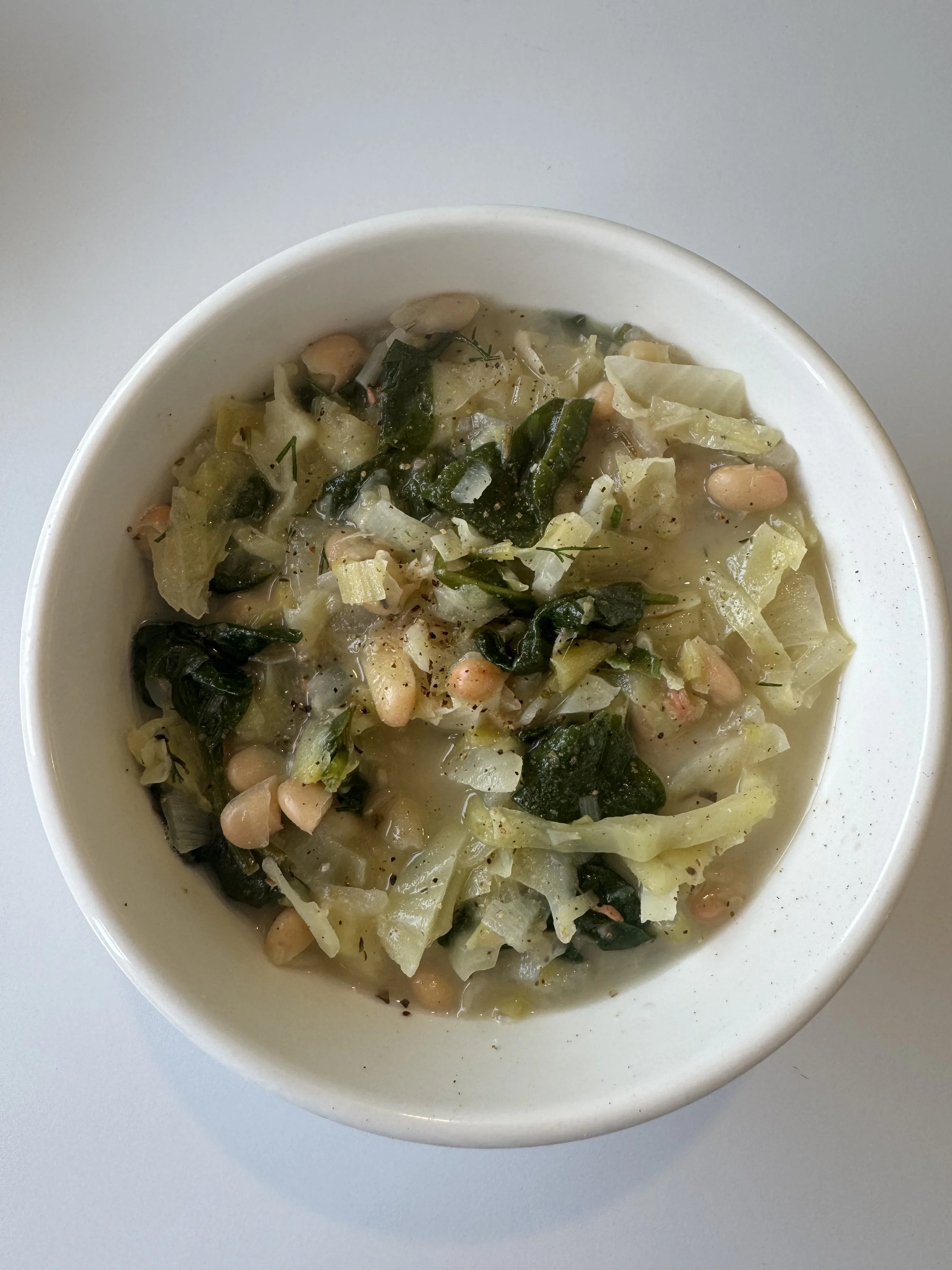 Moon Food : Spring Cabbage Lemon Bean Soup