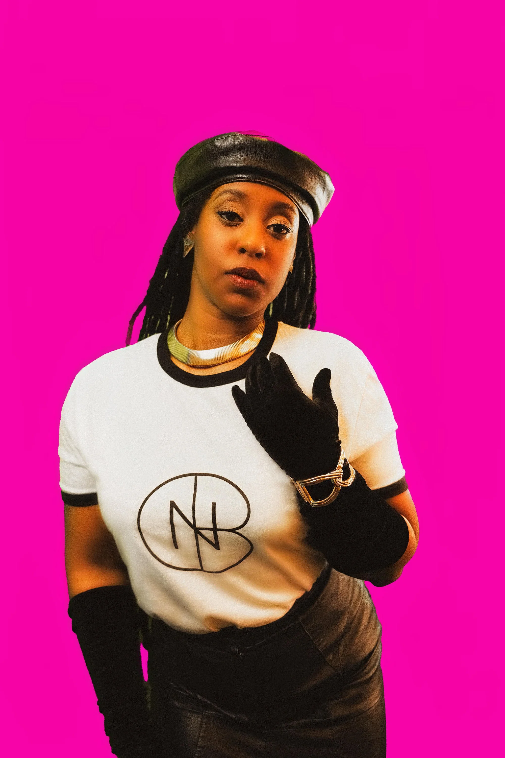 DNB Unisex Black and White Crew Neck