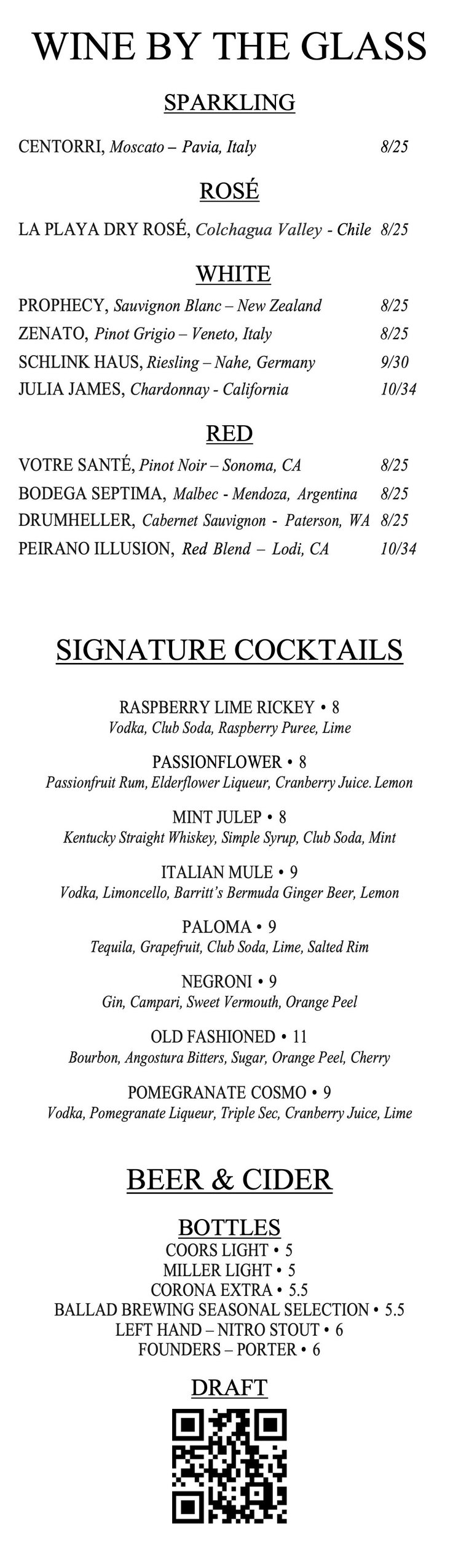 Drinks — Taproot Tavern