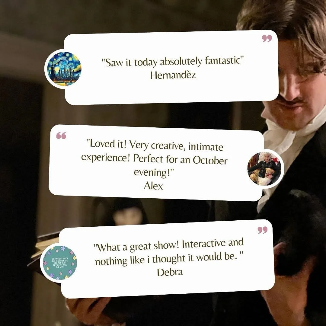 Here&rsquo;s what folks are saying about The Poe Show 👀

Friday&rsquo;s 6:00 PM performance is officially SOLD OUT &mdash; but there are still tickets left for the 9:00 PM show on Friday and both performances on Saturday!

Grab your tickets now 🎟️ 