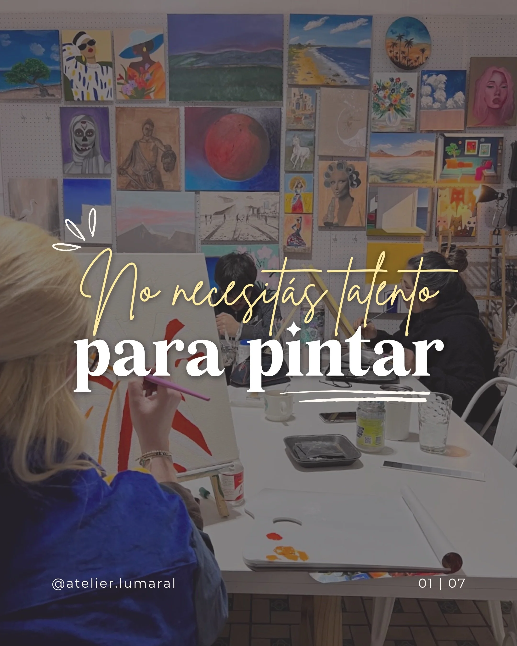Much&iacute;sima gente cree que para pintar hay que nacer con un talento especial.

Despu&eacute;s de a&ntilde;os ense&ntilde;ando, puedo decir que no es as&iacute;.

Claro que algunas personas empiezan con m&aacute;s facilidad que otras, pero la dif