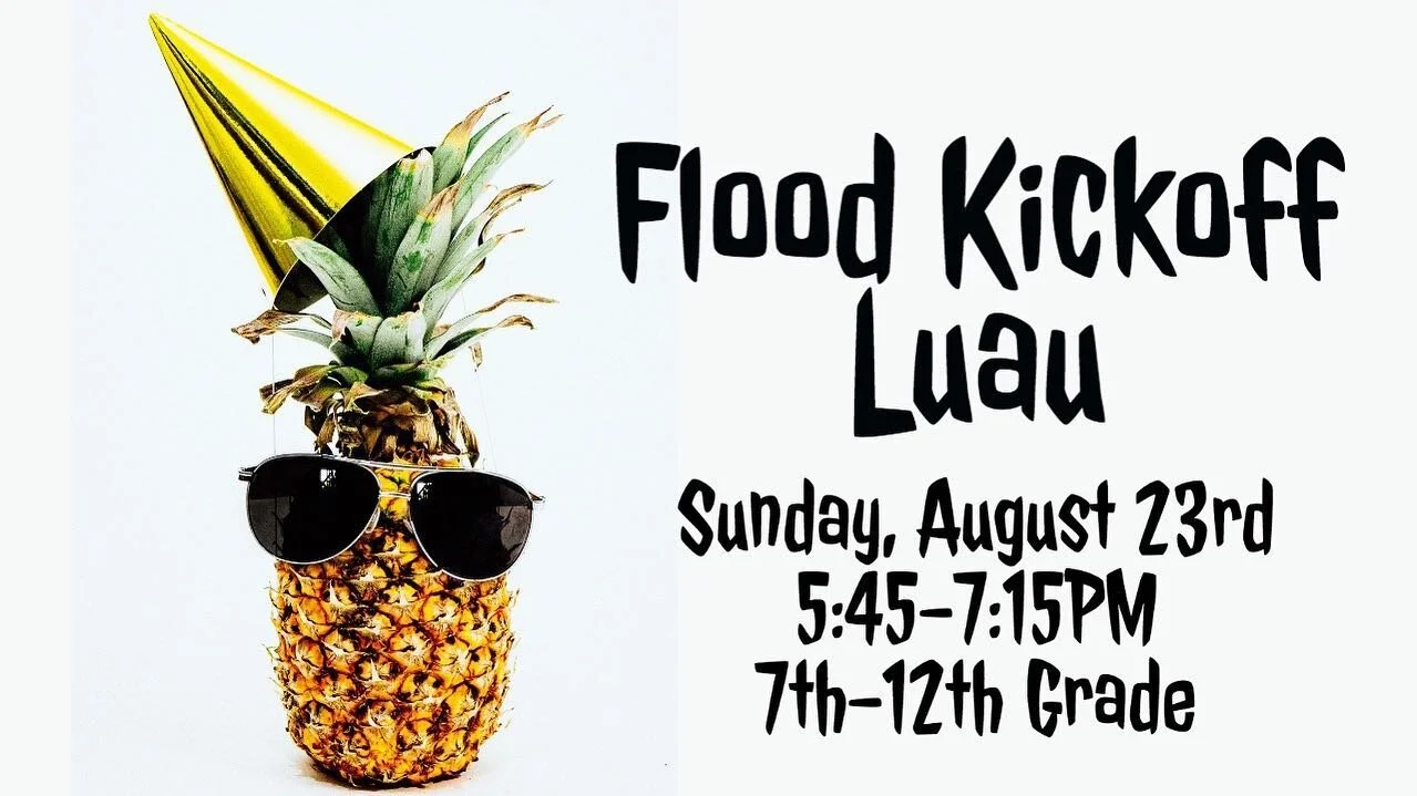 We&rsquo;re kicking the year off this Sunday!!! Come to the lawn at the new building to play some Luau-themed games, eat some good food and connect with other students and leaders! Sign up so we know you&rsquo;re coming! #floodms #floodhs #letsgo