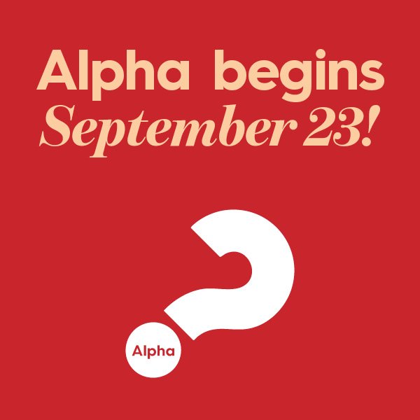 Do you have a friend who is curious about Jesus or spirituality? Alpha may be a good fit for them. 

Alpha is a welcoming eight-week course for anyone curious about the Christian faith. Each week, people gather around a meal, build friendships, and e