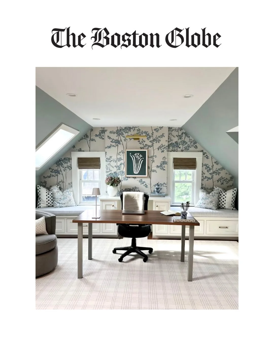 New visuals from our @bostonglobe feature just dropped. 📸 Swipe to see how AI shaped the design decisions behind this room.

Design: @jessiesheehaninteriors 
Writer: @megansarahj
Publication: @bostonglobe
Placement: @marnielysekatz
URL: https://www.