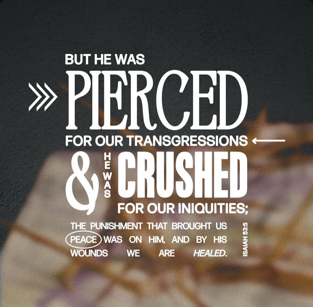 &rdquo;But he was pierced for our transgressions, he was crushed for our iniquities; the punishment that brought us peace was on him, and by his wounds we are healed.&ldquo;
‭‭Isaiah‬ ‭53‬:‭5‬ ‭NIV‬‬

I hope you have a peaceful Good Friday!  Remember