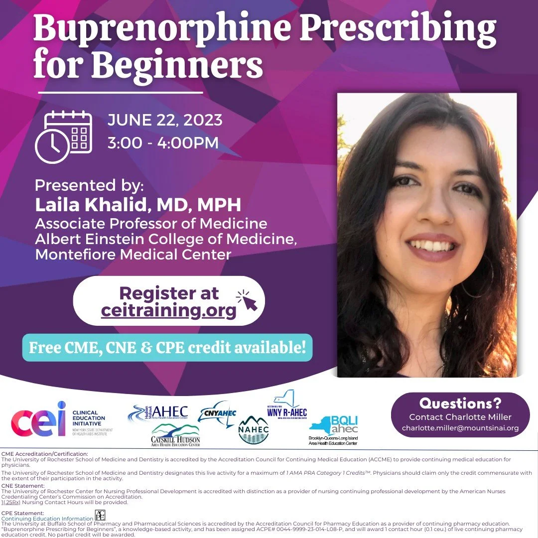 Buprenorphine Prescribing for Beginners — HM AHEC