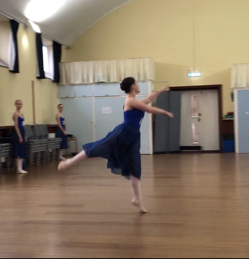 Alta Academy of Dance Ballet dancer showing jump in arabesque