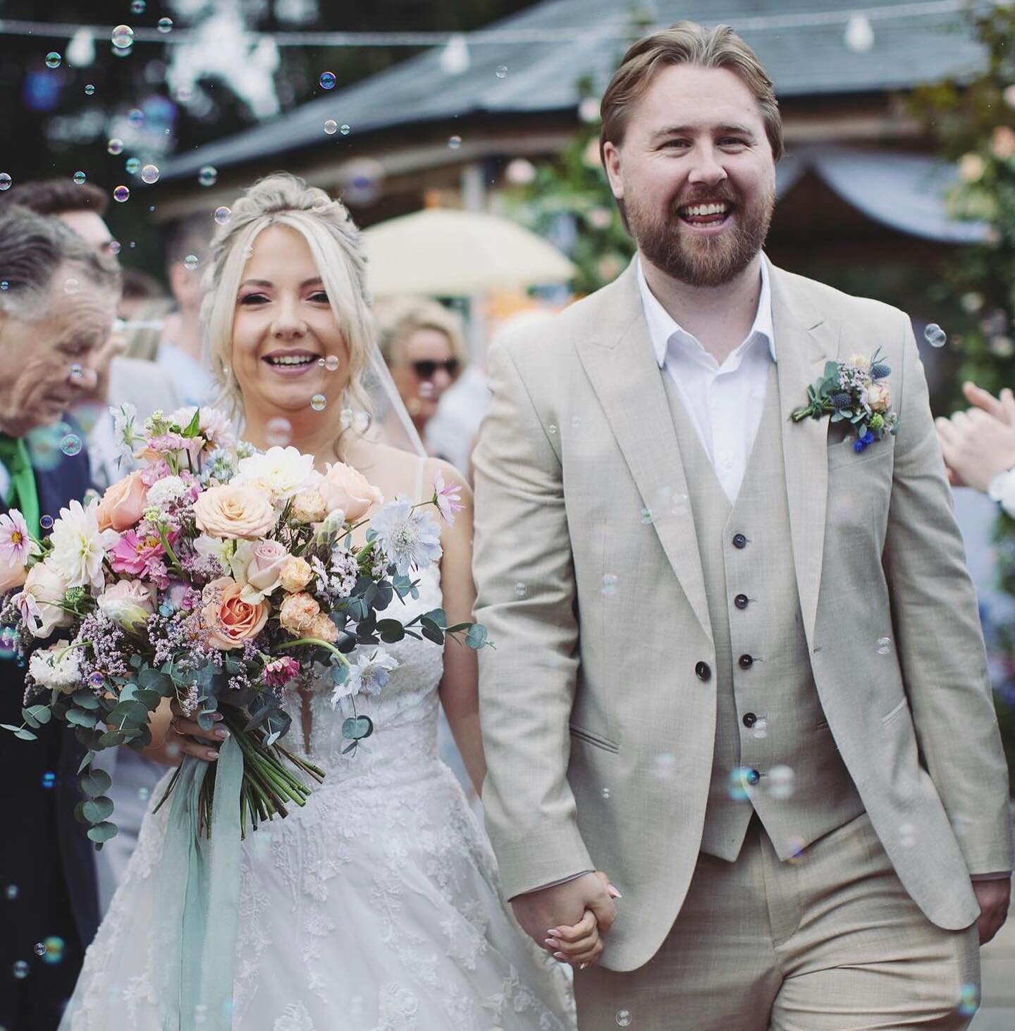 A beautiful &amp; joyous bubble walk for Amber &amp; Lewis was in order after their gorgeous wedding ceremony which not only celebrated their own love &amp; relationship but much more. 
The ceremony included a wonderful ring warming to symbolise the 