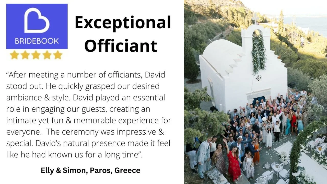 David Willis Wedding Celebrant at a Wedding Ceremony in Paros, Greece