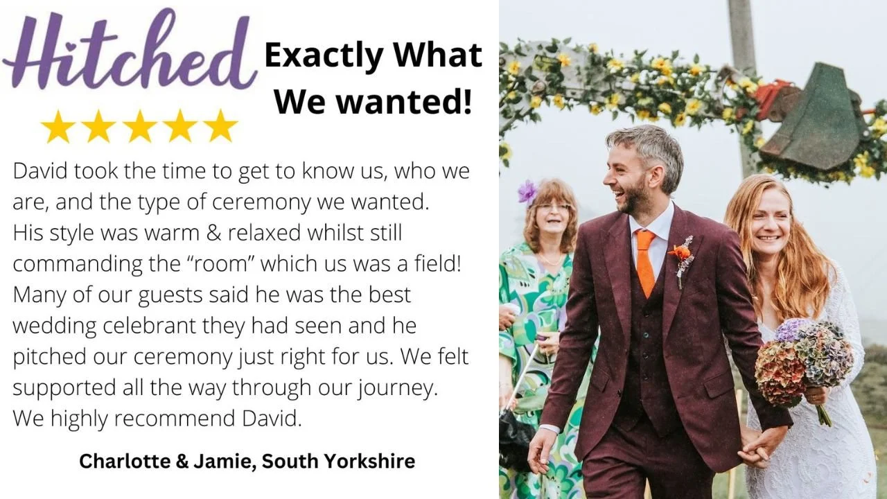 David Willis Wedding Celebrant at a Sheffield Festival Wedding Venue