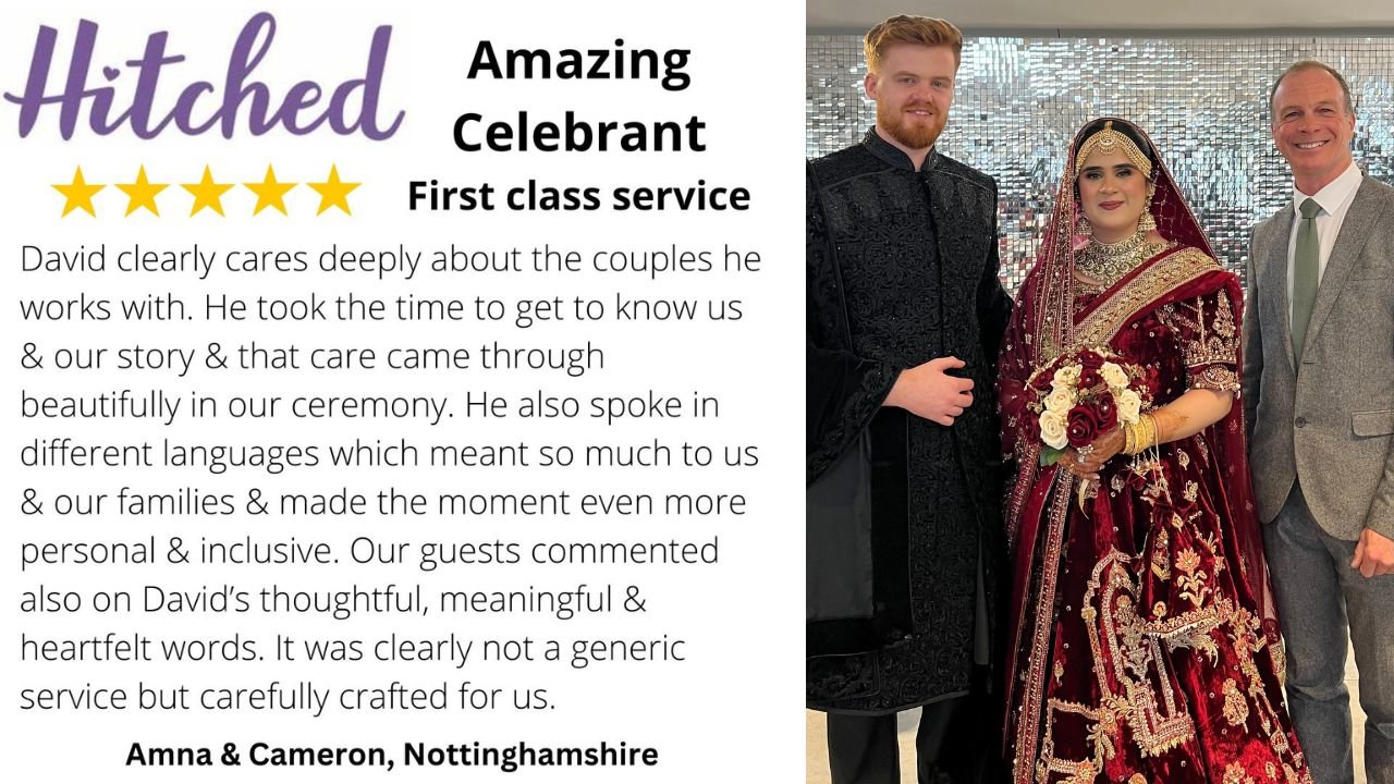 David Willis Wedding Celebrant at a Nottinghamshire Wedding Venue