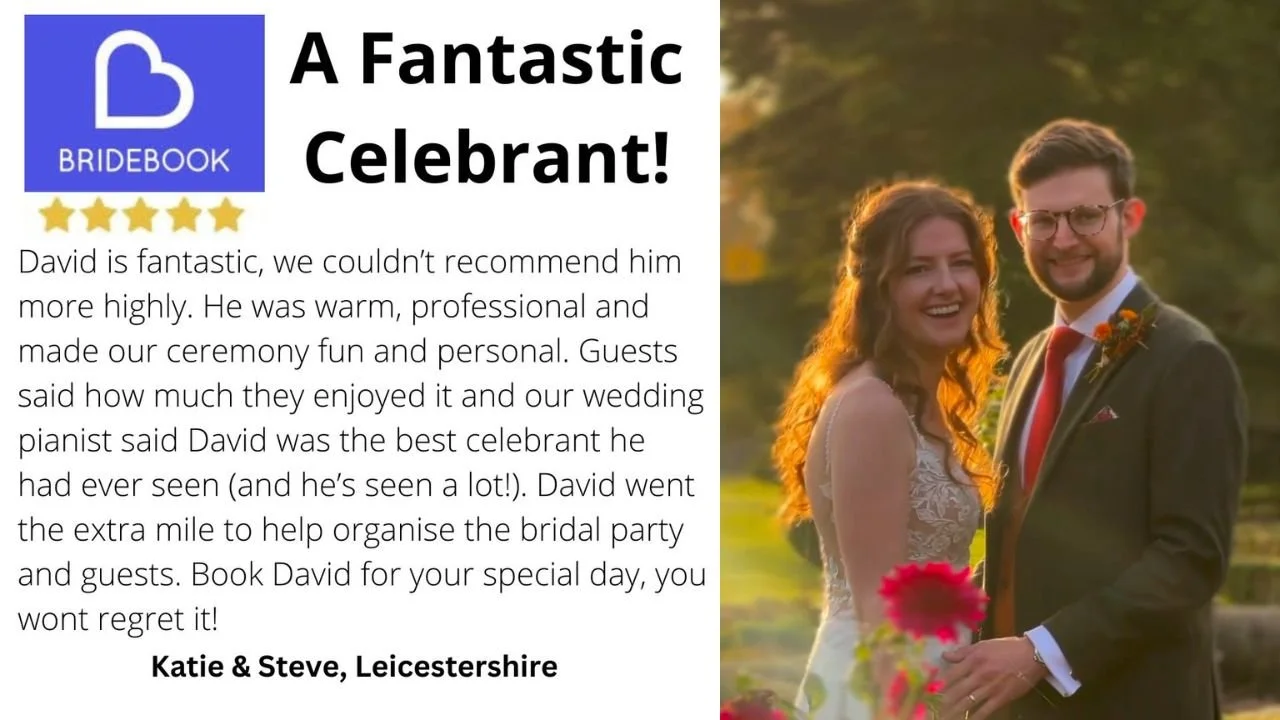 David Willis Wedding Celebrant at a wedding venue in Leicestershire