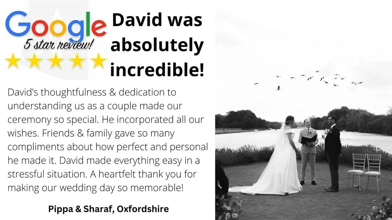 David Willis Wedding celebrant at Henley-on-Thames Oxfordshire wedding venue