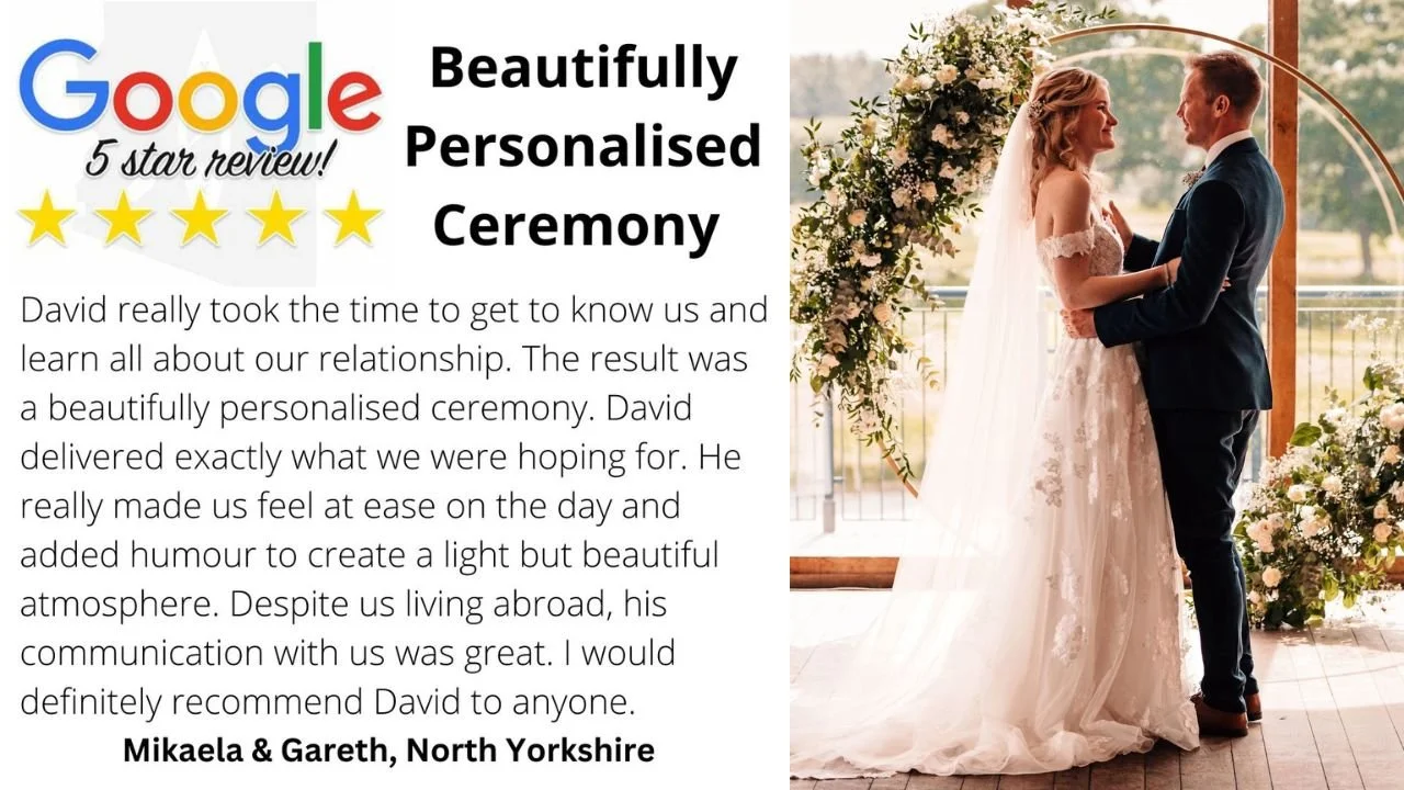 Wedding Ceremony in North Yorkshire Wedding Barn with David Willis