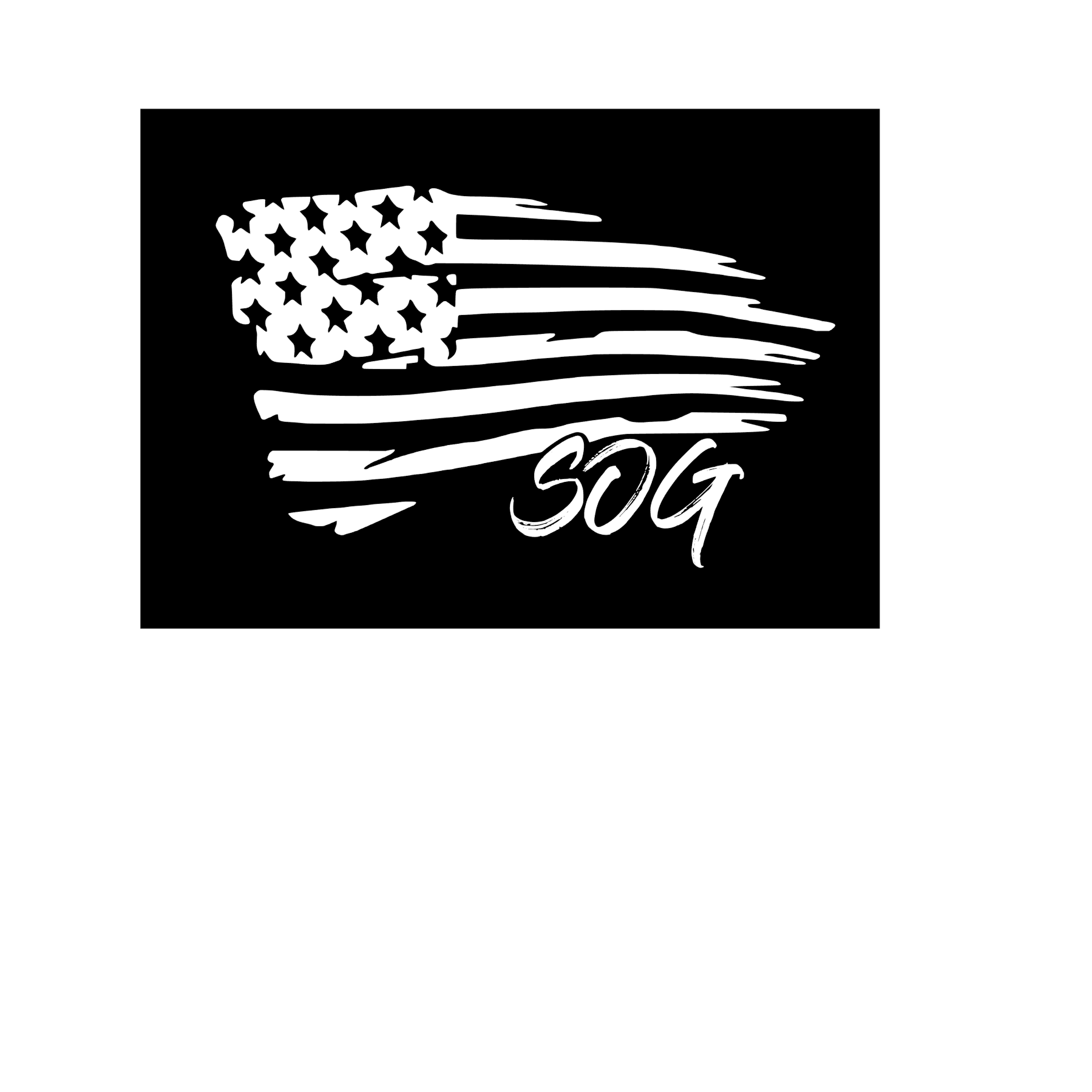 SOG Distressed Flag Car Window Decal in White