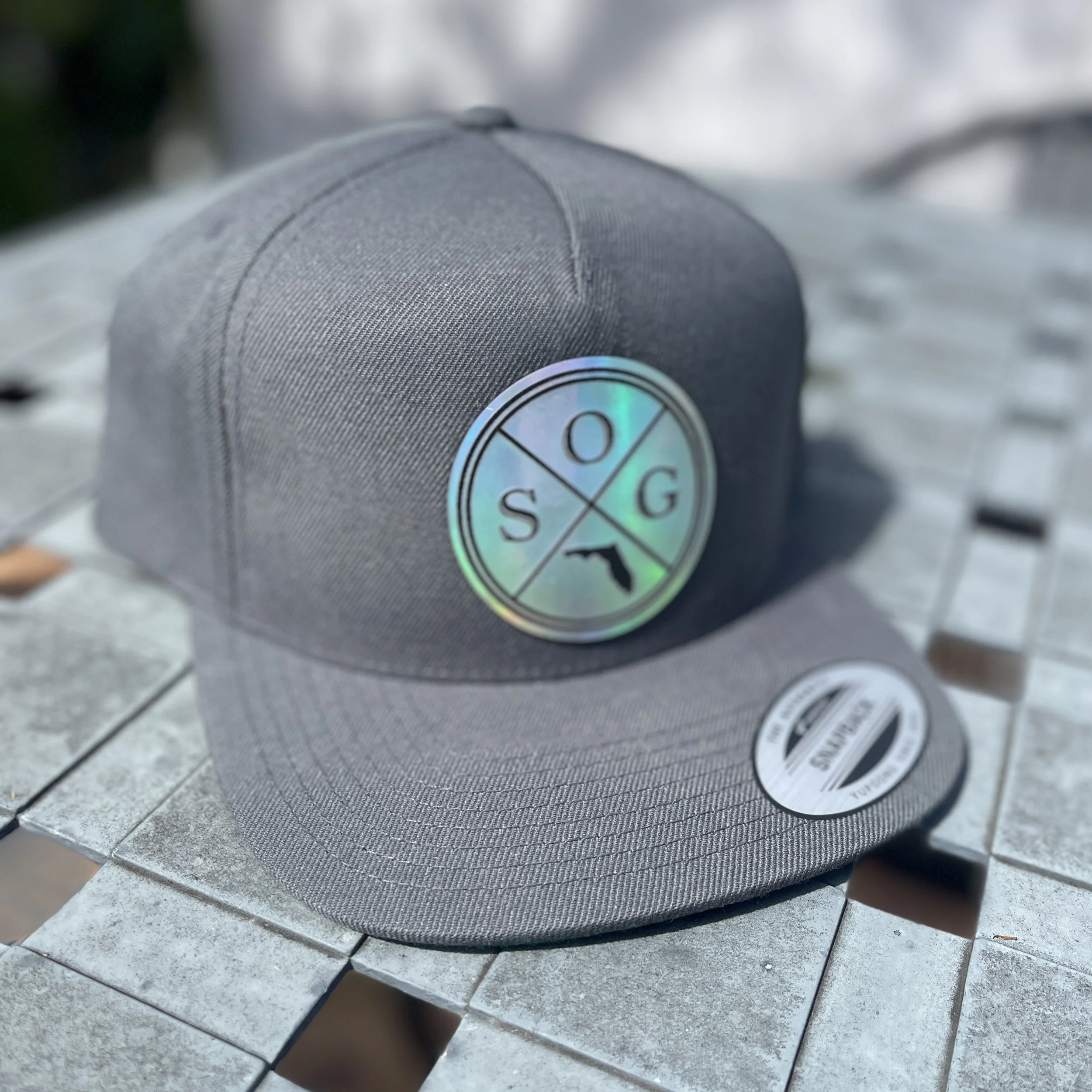 SOG (South of Gandy) Holographic State Cross in Flat Bill or Curved Visor