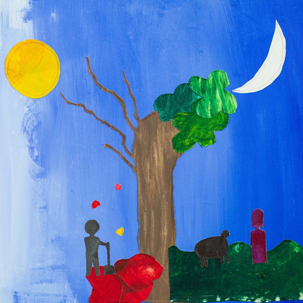 "The Moving Sun and Moon" (32 x 30), $950