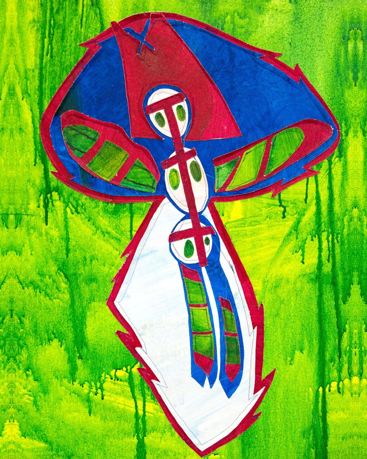 "Born Ready," 2014. Acrylic-painted stitched canvas. 22" x 28.5". $650