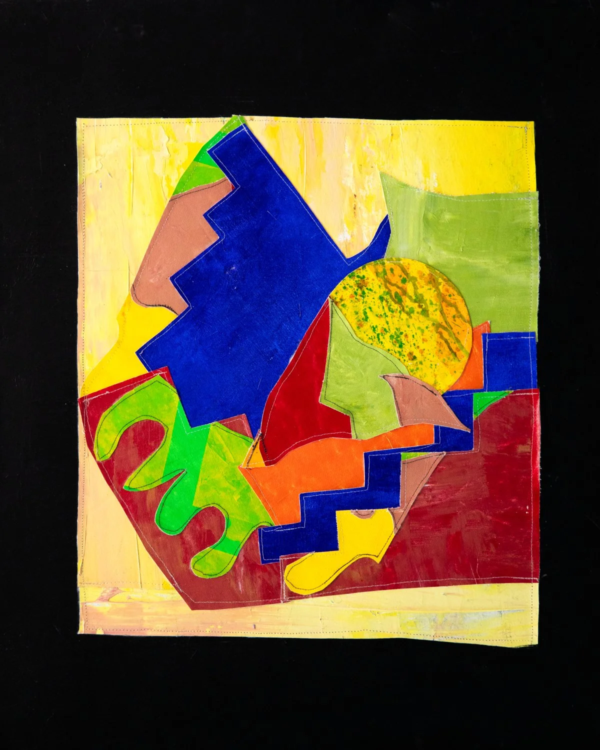 "Abstract III," 2007. Acrylic-painted stitched canvas. 26" x 32". $850