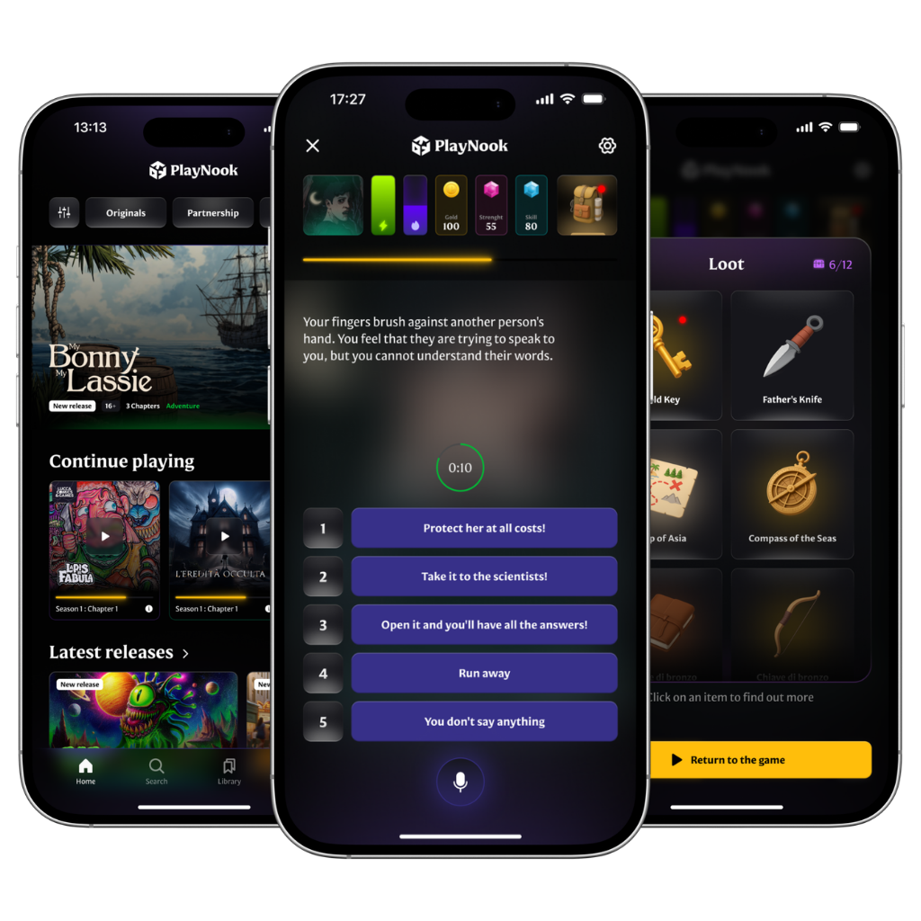 A preview of PlayNook mobile app for AudioGames