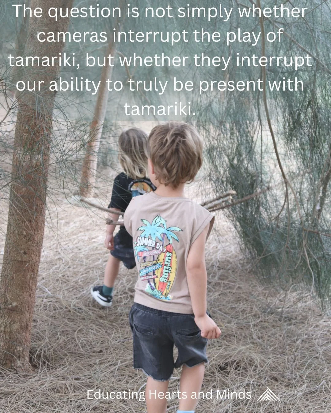Head to our blogpost - Interrupting Presence to read more.
https://www.educatingheartsandminds.com/things-we-have-been-pondering-on/interrupting-presence