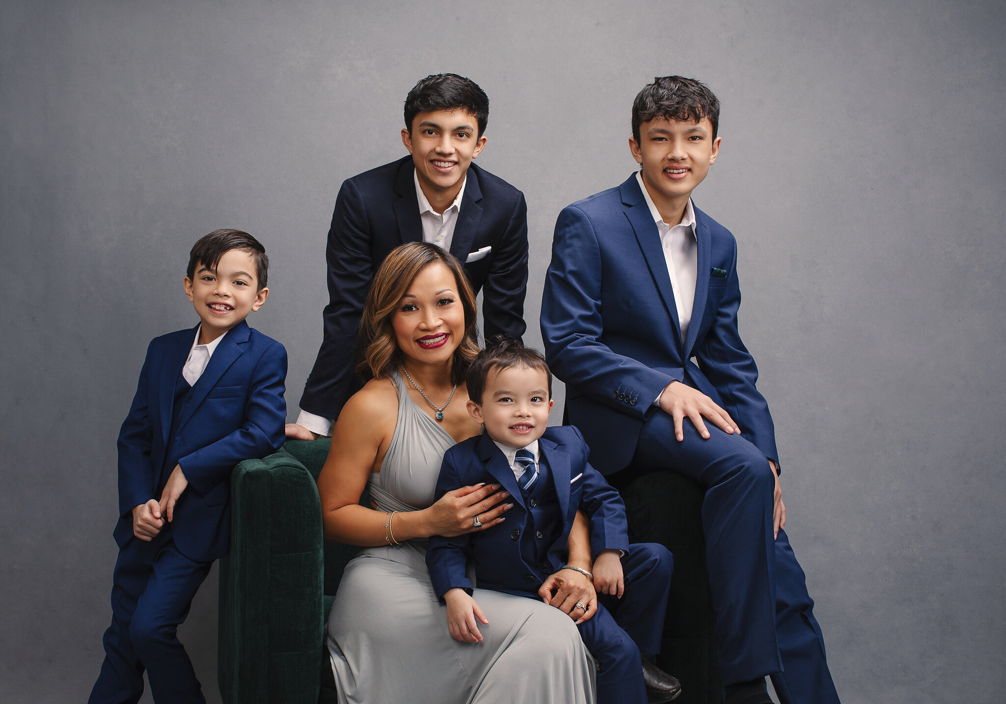 Portrait of Mother and sons by Mayumi Acosta Photography in Sacramento, CA