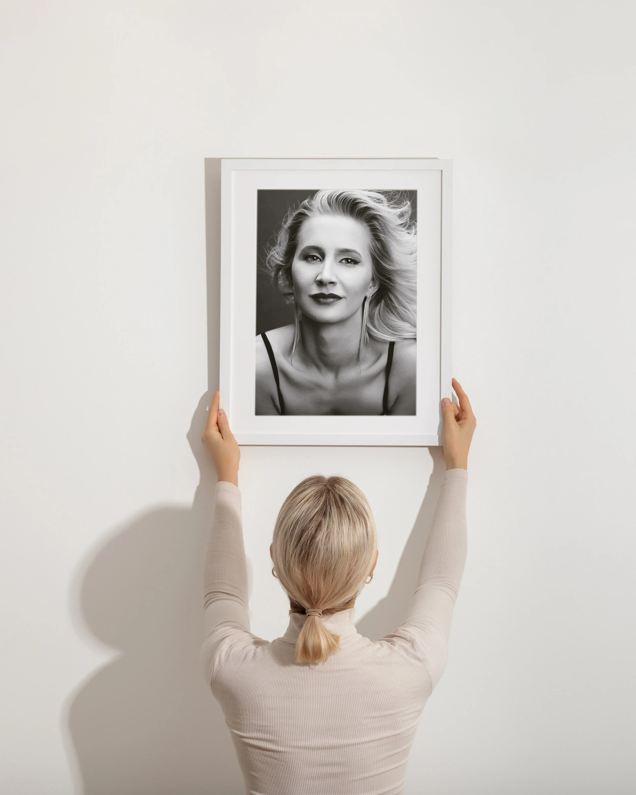 White-framed fine art matted portrait created at Mayumi Acosta Photography in Innsbruck