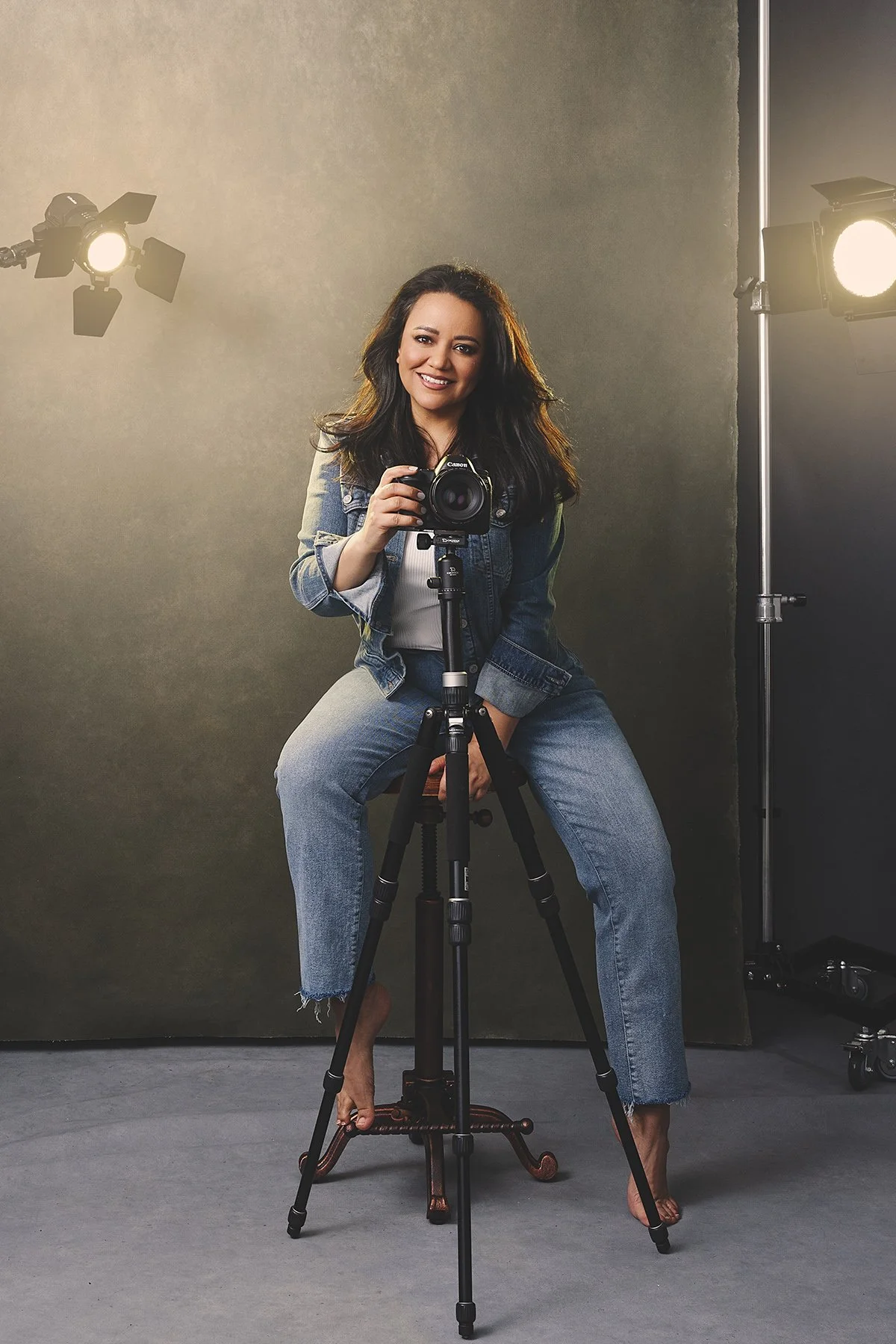 Mayumi Acosta in her portrait studio in Innsbruck, Austria.