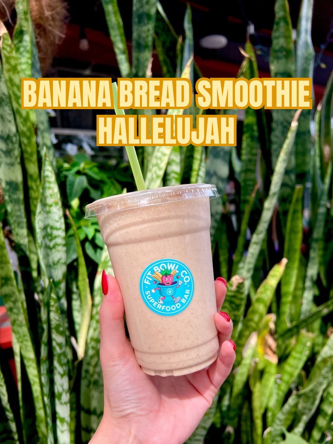 let&rsquo;s take a walk to fit bowl hallelujah 
banana hallelujah
cinnamon hallelujah
vanilla protein hallelujah
dates hallelujah
almond butter hallelujah
almond milk hallelujah
available at all locations hallelujah
.
.
#bananabreadrecipe #bananasmoo